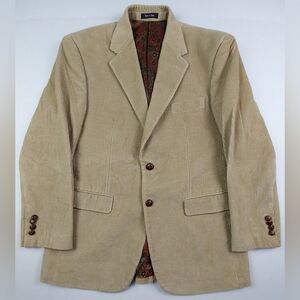 Lauren Ralph Lauren Green Label Sport Coat Jacket Mens 40R Tan Paisley Corduroy